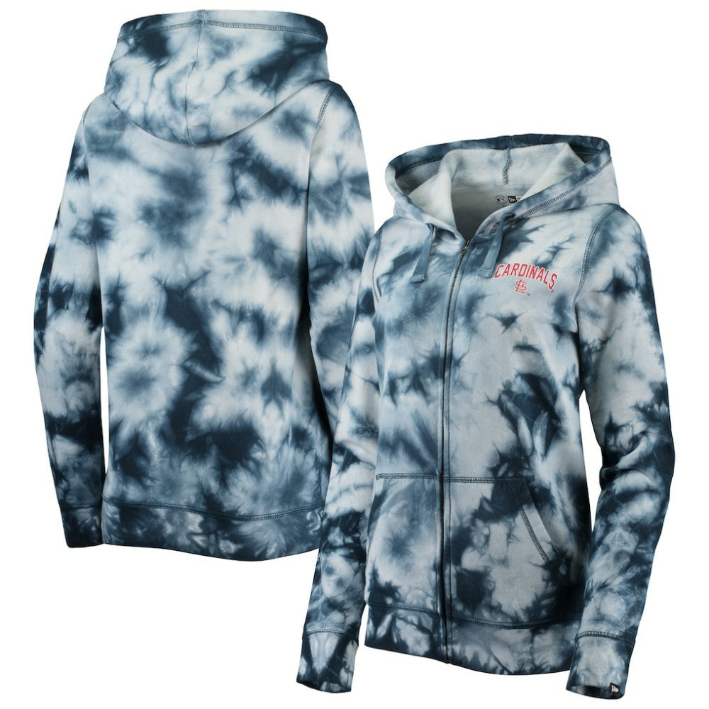 MLB St. Louis Cardinals New Era Women's Tie-Dye Full-Zip Hoodie