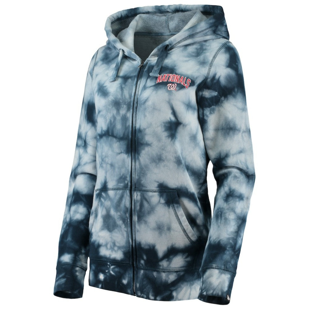 MLB Washington Nationals New Era Women's Tie-Dye Full-Zip Hoodie