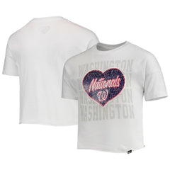 MLB Washington Nationals New Era Girls Youth Flip Sequin Heart Crop Top