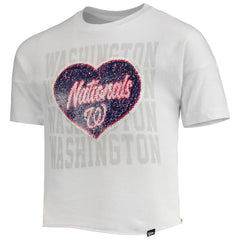 MLB Washington Nationals New Era Girls Youth Flip Sequin Heart Crop Top