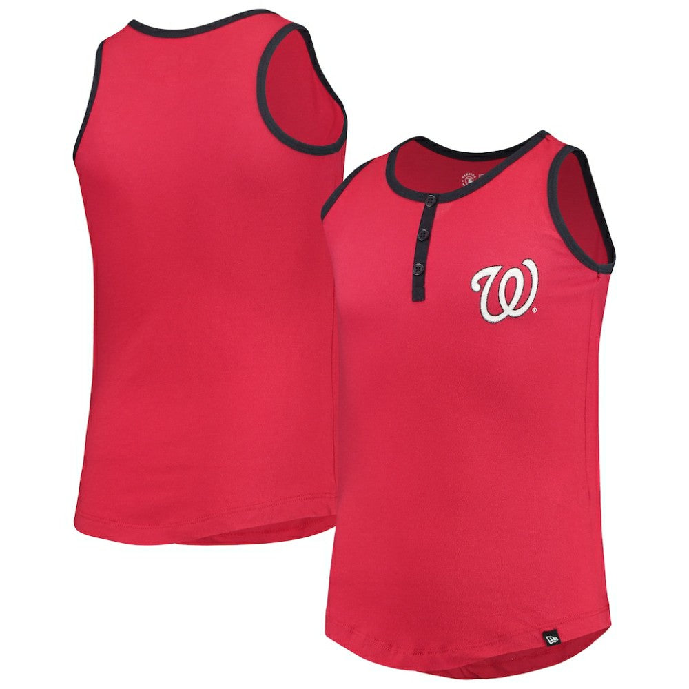 MLB Washington Nationals New Era Girls Youth Henley Tank Top