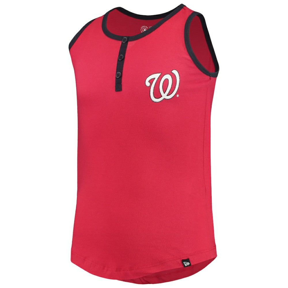 MLB Washington Nationals New Era Girls Youth Henley Tank Top