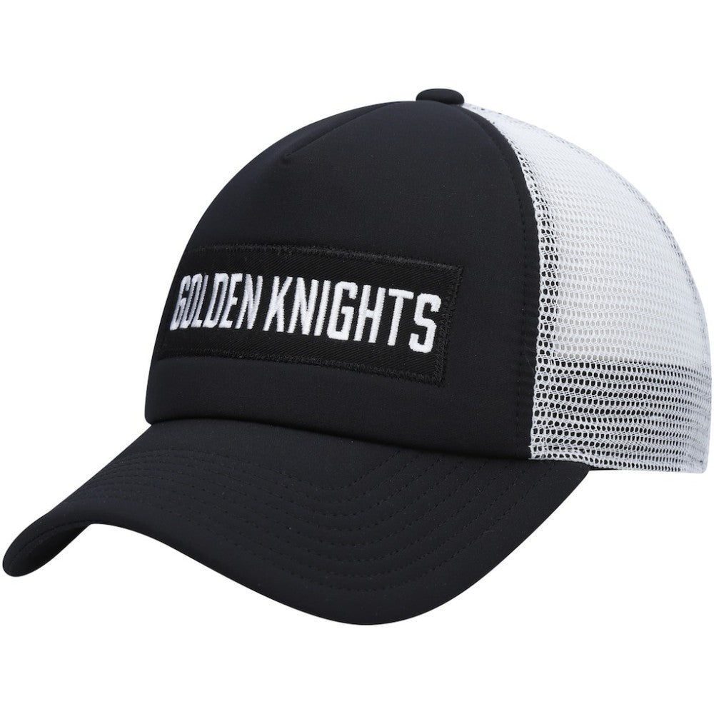 NHL Black/White Vegas Golden Knights adidas Team Plate Trucker Snapback Hat