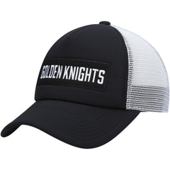 NHL Black/White Vegas Golden Knights adidas Team Plate Trucker Snapback Hat