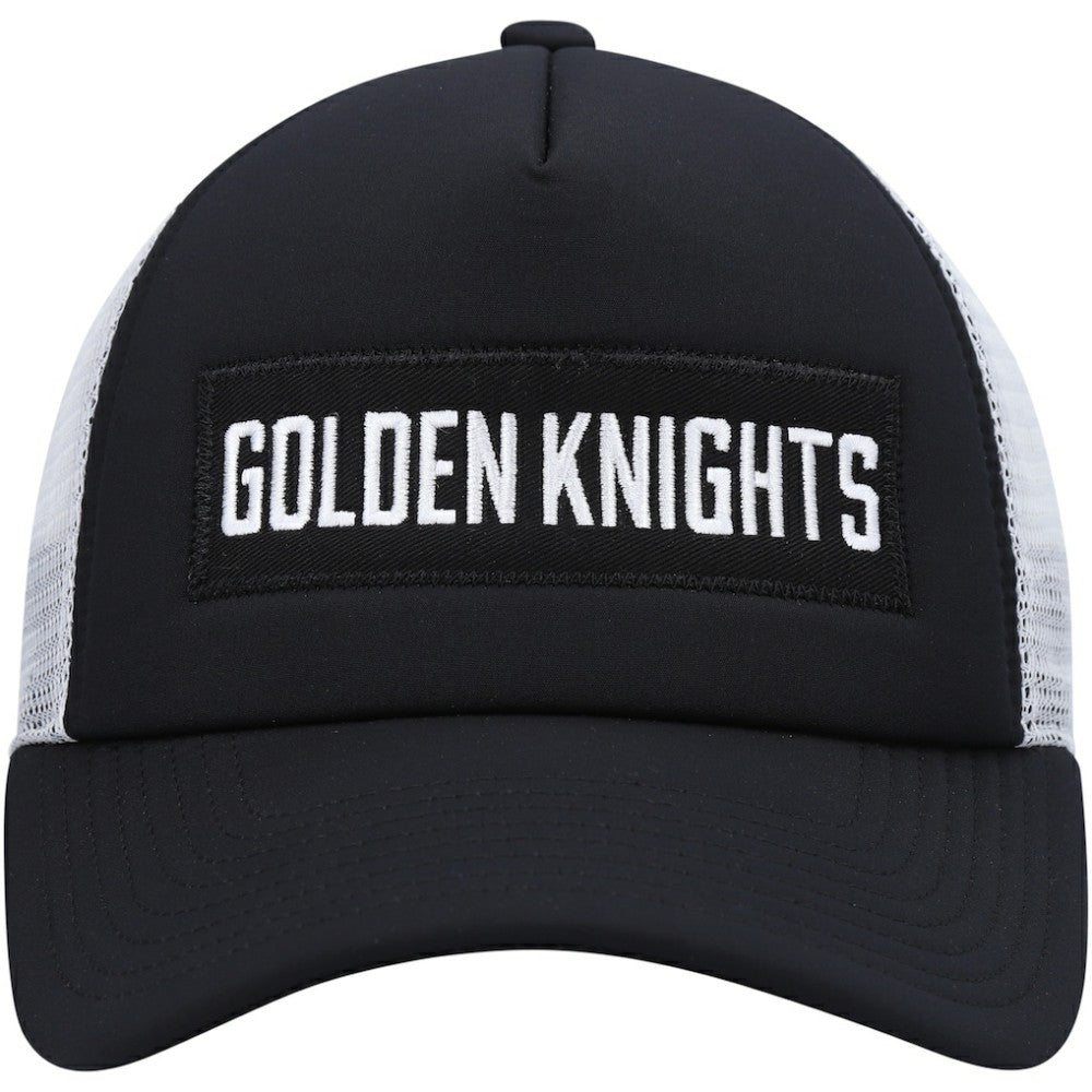 NHL Black/White Vegas Golden Knights adidas Team Plate Trucker Snapback Hat