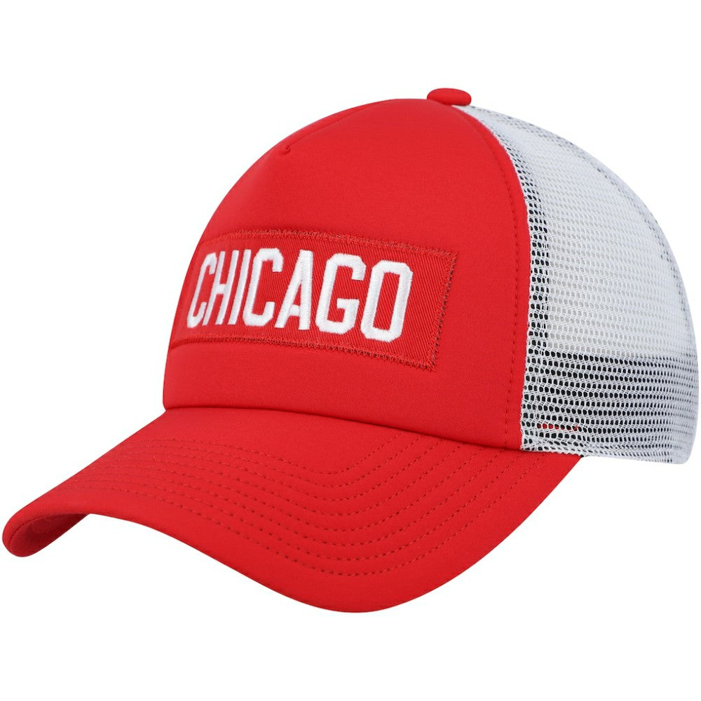NHL Red/White Chicago Blackhawks adidas Team Plate Trucker Snapback Hat