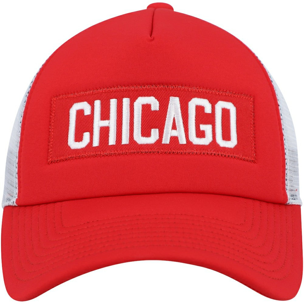 NHL Red/White Chicago Blackhawks adidas Team Plate Trucker Snapback Hat