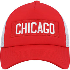 NHL Red/White Chicago Blackhawks adidas Team Plate Trucker Snapback Hat