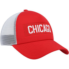 NHL Red/White Chicago Blackhawks adidas Team Plate Trucker Snapback Hat