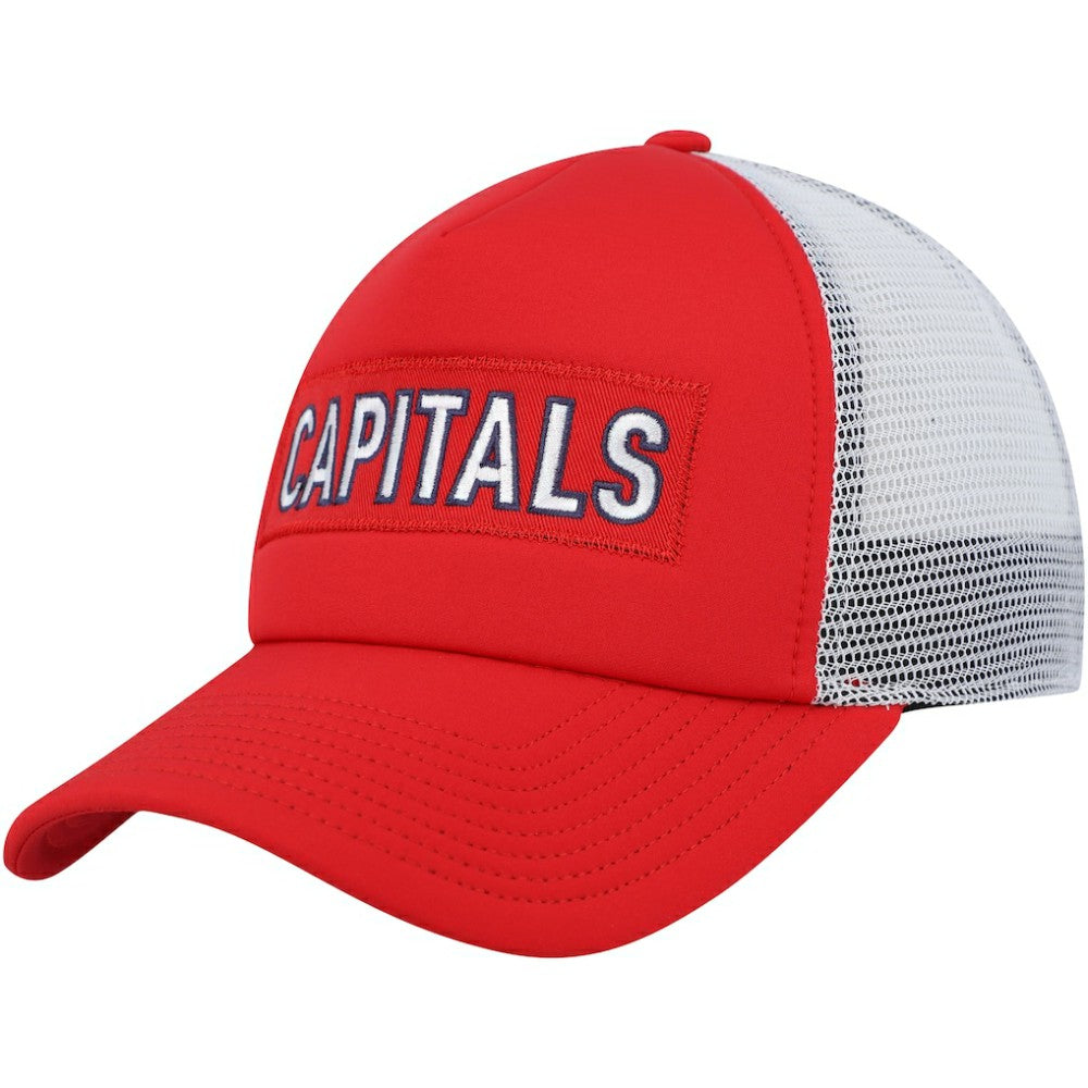 NHL Red/White Washington Capitals adidas Team Plate Trucker Snapback Hat
