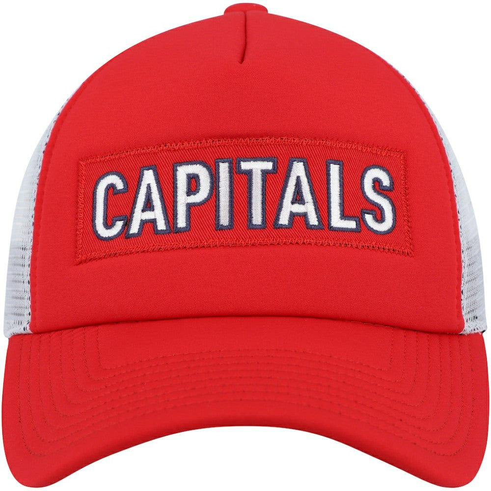NHL Red/White Washington Capitals adidas Team Plate Trucker Snapback Hat