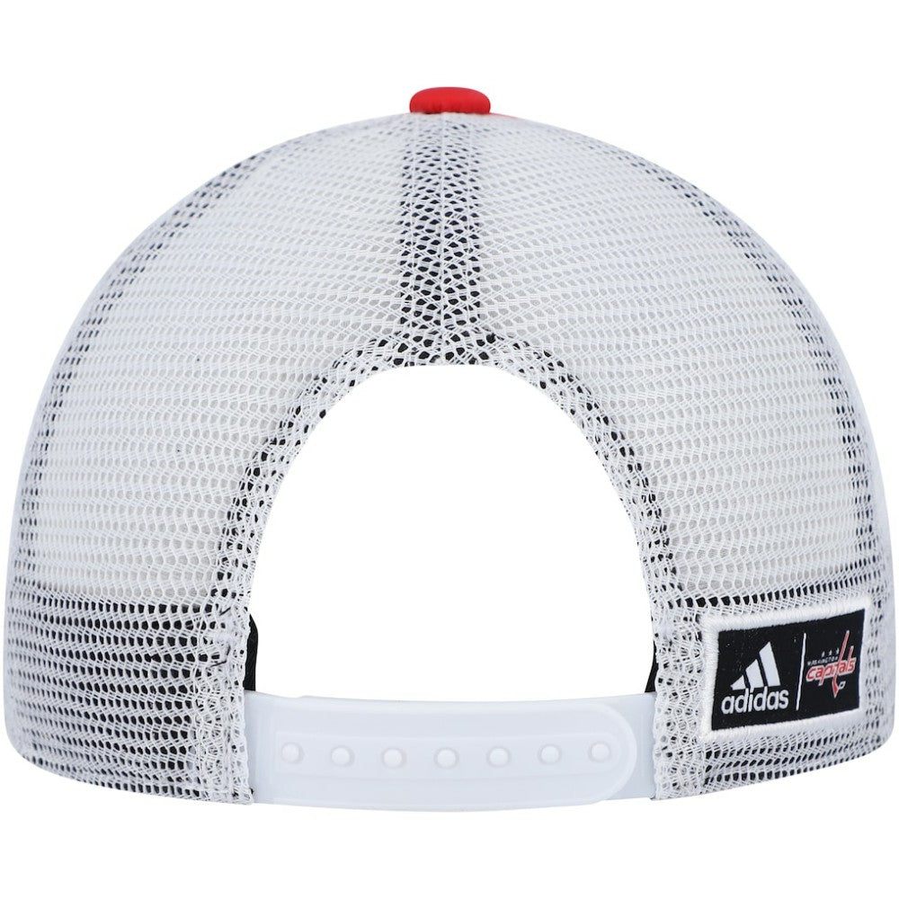 NHL Red/White Washington Capitals adidas Team Plate Trucker Snapback Hat