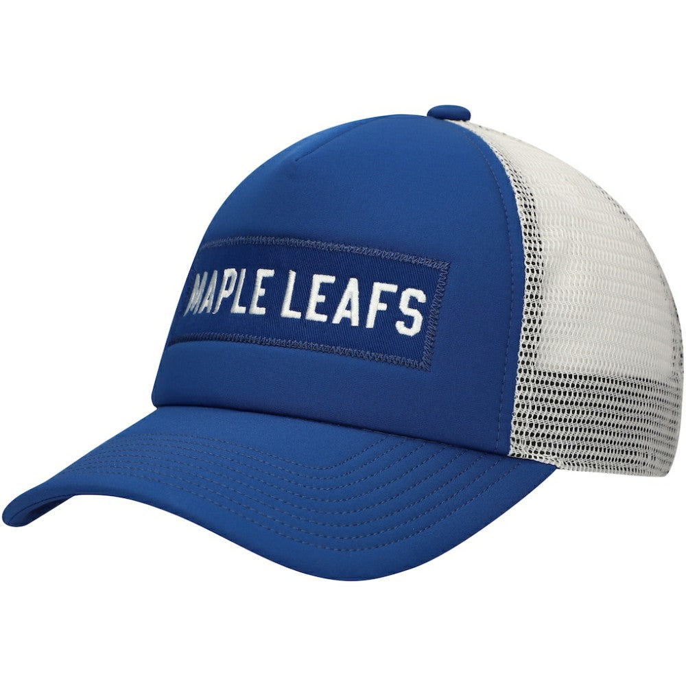 NHL Blue/White Toronto Maple Leafs adidas Team Plate Trucker Snapback Hat