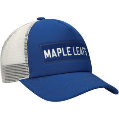 NHL Blue/White Toronto Maple Leafs adidas Team Plate Trucker Snapback Hat