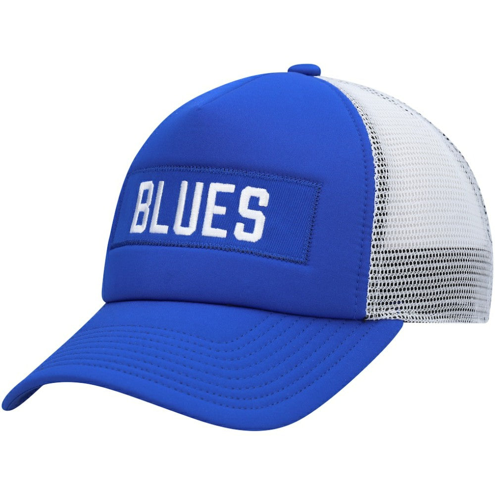 NHL Blue/White St. Louis Blues adidas Team Plate Trucker Snapback Hat