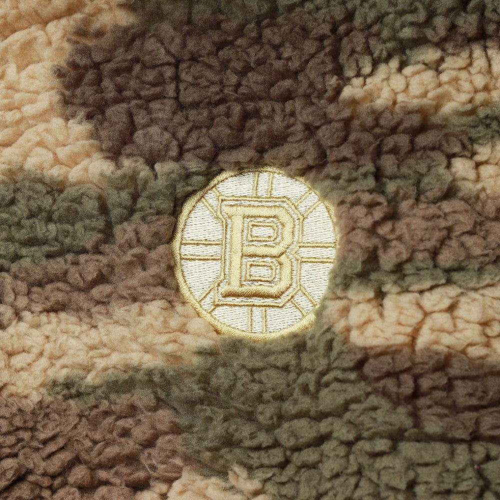 NHL Camo Boston Bruins G-III Sports by Carl Banks Women's Sherpa Quarter-Zip Jacket