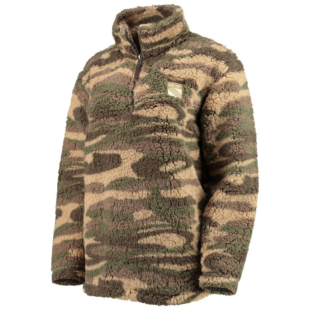 NHL Camo New York Rangers G-III Sports by Carl Banks Women's Sherpa Quarter-Zip Jacket