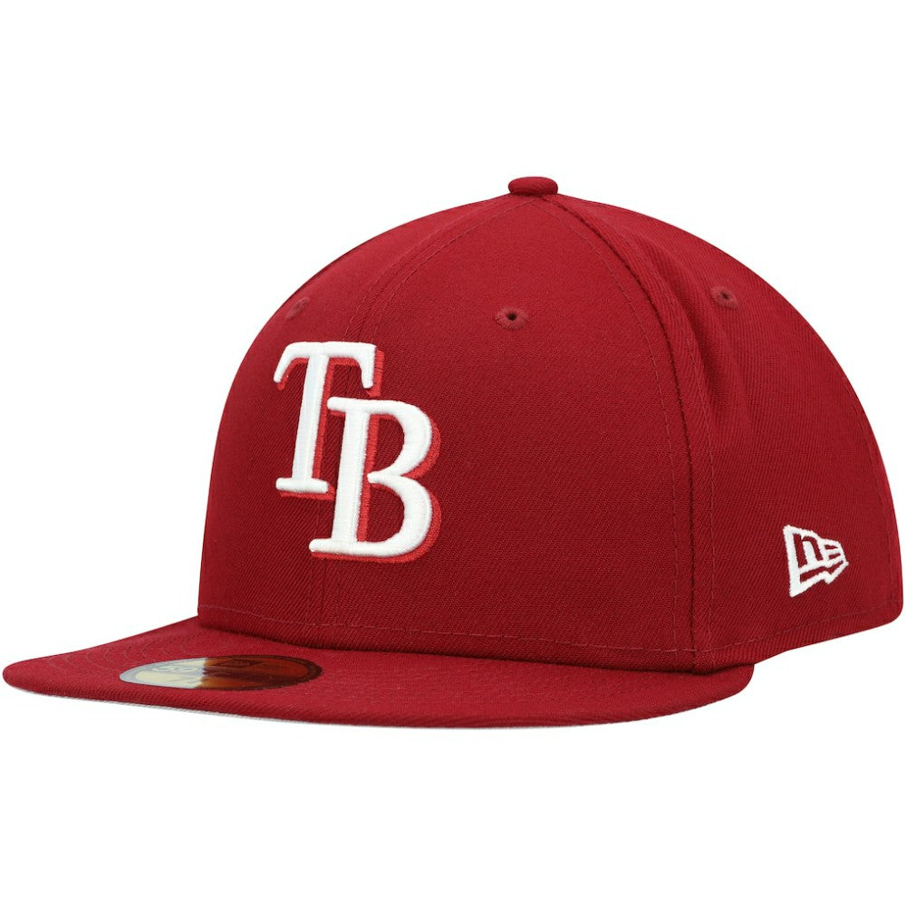 MLB Tampa Bay Rays New Era White Logo 59FIFTY Fitted Hat