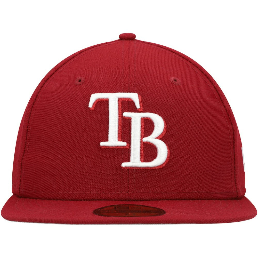 MLB Tampa Bay Rays New Era White Logo 59FIFTY Fitted Hat