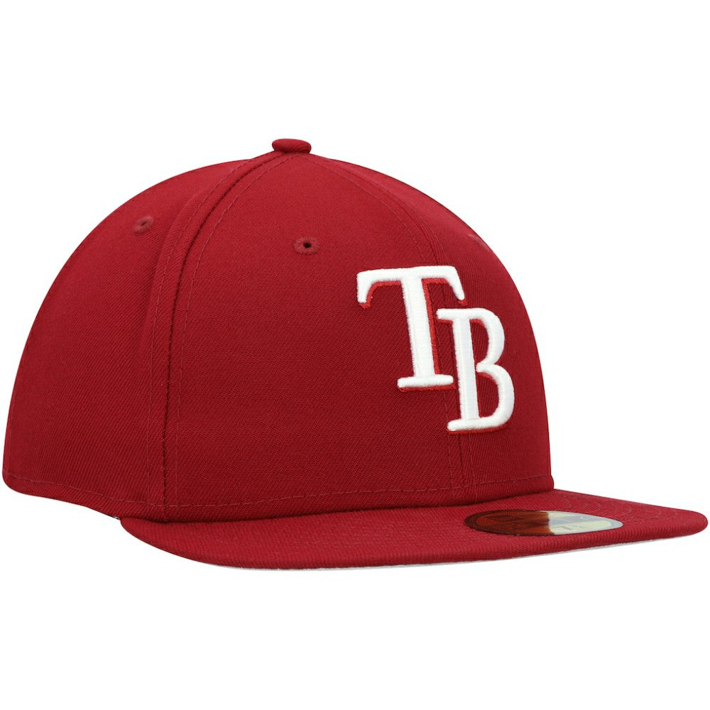 MLB Tampa Bay Rays New Era White Logo 59FIFTY Fitted Hat