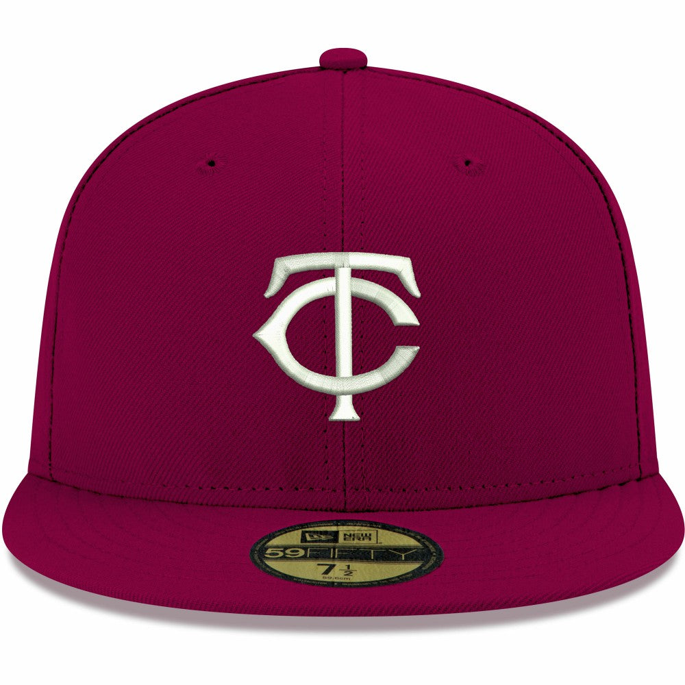 MLB Minnesota Twins New Era White Logo 59FIFTY Fitted Hat