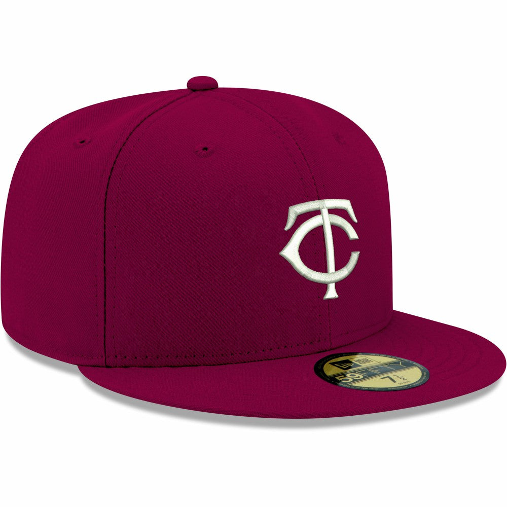 MLB Minnesota Twins New Era White Logo 59FIFTY Fitted Hat