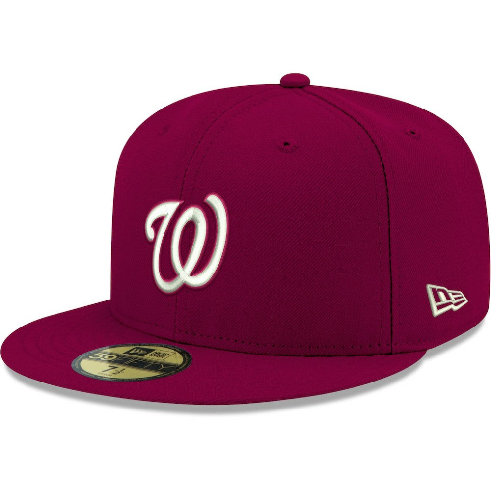 MLB Washington Nationals New Era White Logo 59FIFTY Fitted Hat