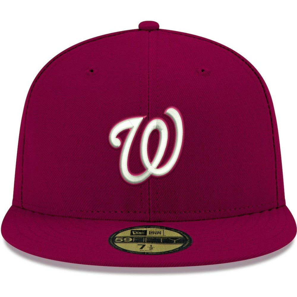 MLB Washington Nationals New Era White Logo 59FIFTY Fitted Hat