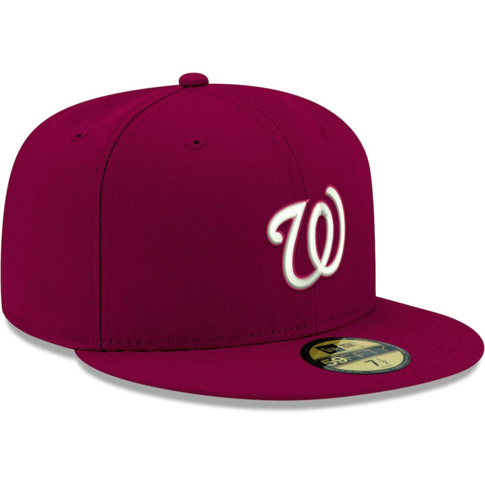 MLB Washington Nationals New Era White Logo 59FIFTY Fitted Hat