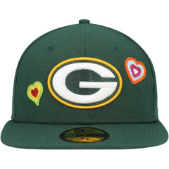 Chain Stitch Heart 59FIFTY Fitted Hat - Green Bay Packers