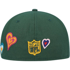 Chain Stitch Heart 59FIFTY Fitted Hat - Green Bay Packers