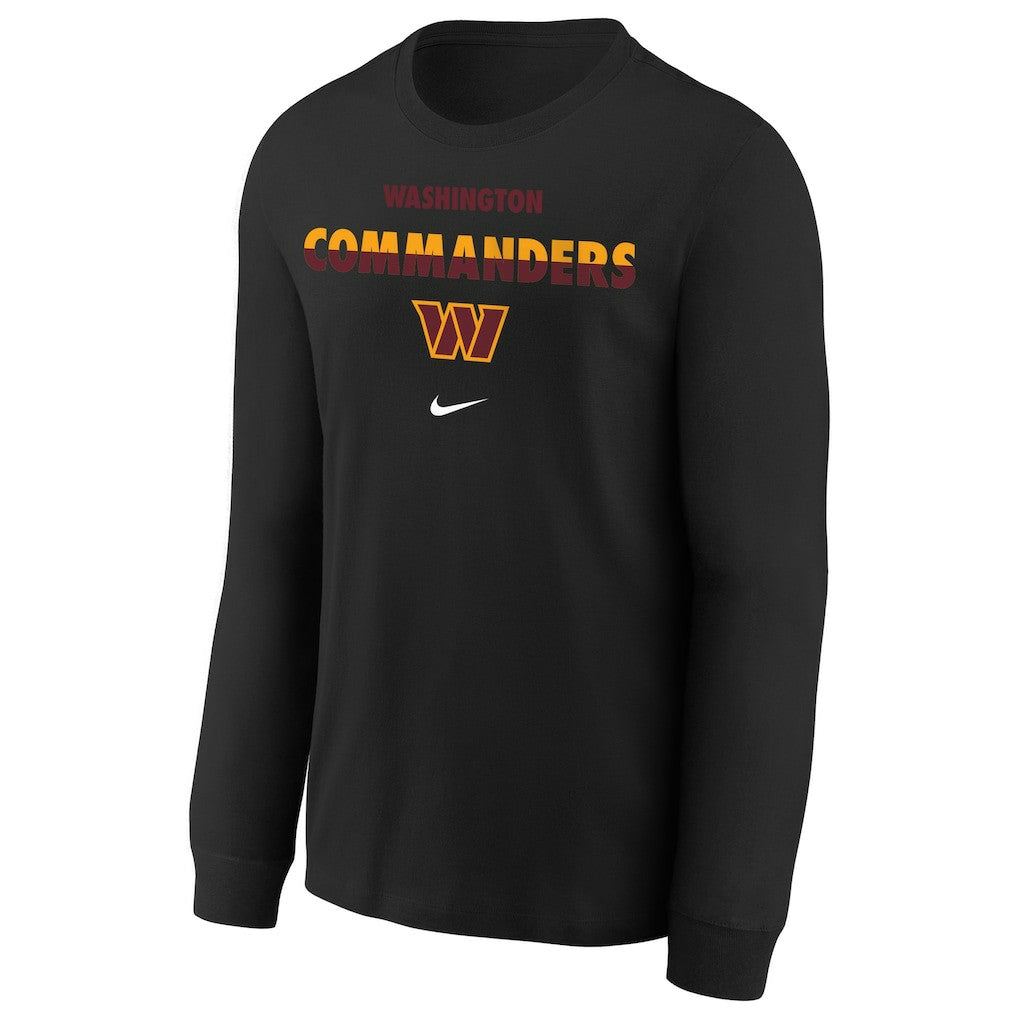 Youth Team Color Split Long Sleeve T-Shirt - Washington Commanders