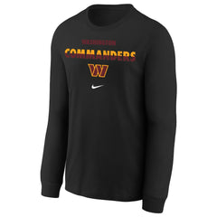 Youth Team Color Split Long Sleeve T-Shirt - Washington Commanders
