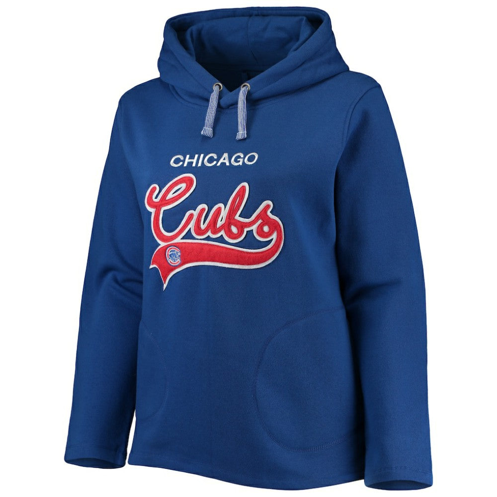 MLB Chicago Cubs Soft as a Grape Women's Plus Size Side Split Pullover Hoodie