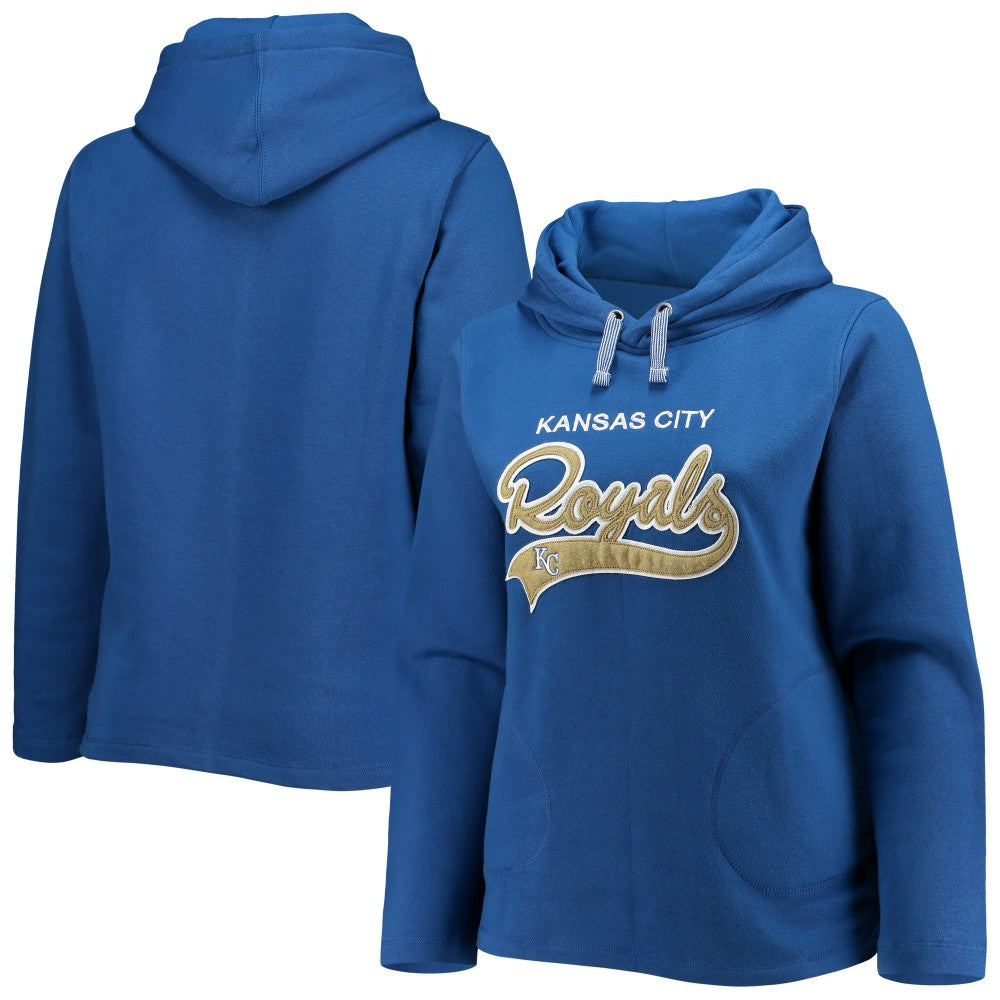 MLB Kansas City Royals Soft as a Grape Women's Plus Size Side Split Pullover Hoodie