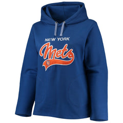 MLB New York Mets Soft as a Grape Women's Plus Size Side Split Pullover Hoodie