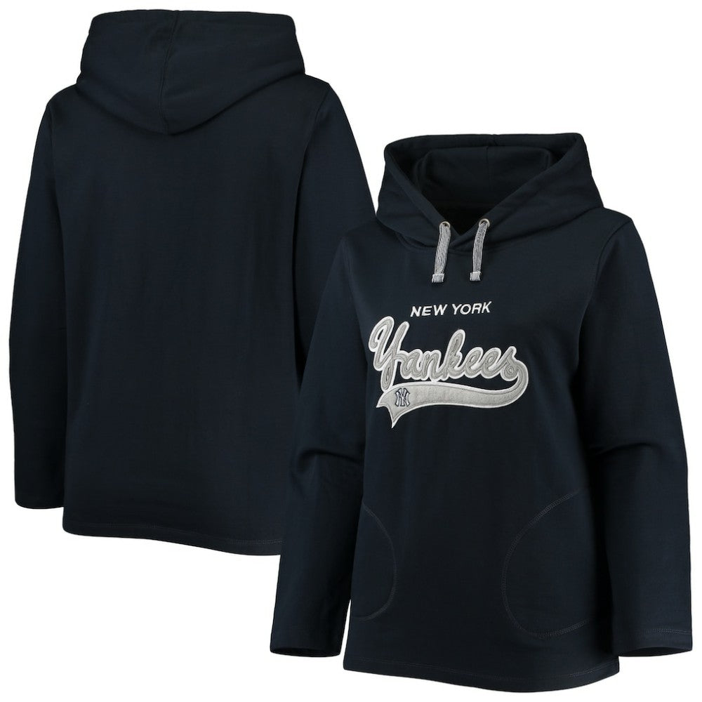 MLB New York Yankees Soft as a Grape Women's Plus Size Side Split Pullover Hoodie