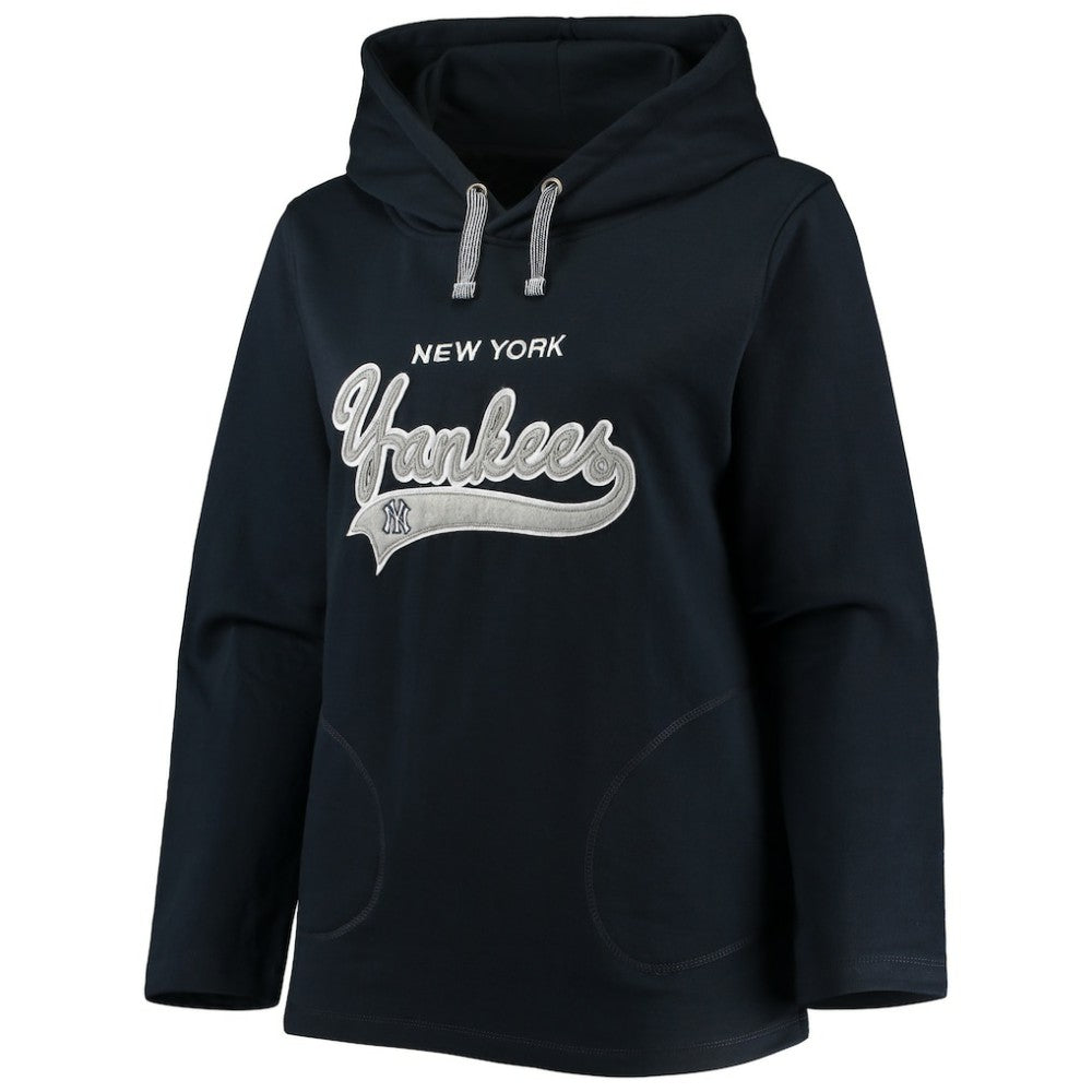 MLB New York Yankees Soft as a Grape Women's Plus Size Side Split Pullover Hoodie
