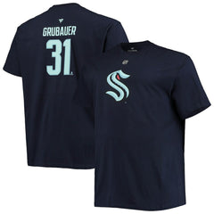 NHL Deep Sea Blue Philipp Grubauer Seattle Kraken Fanatics Big & Tall Name & Number T-Shirt