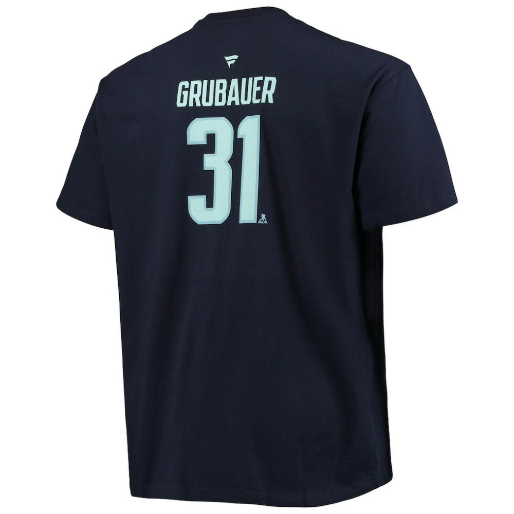 NHL Deep Sea Blue Philipp Grubauer Seattle Kraken Fanatics Big & Tall Name & Number T-Shirt