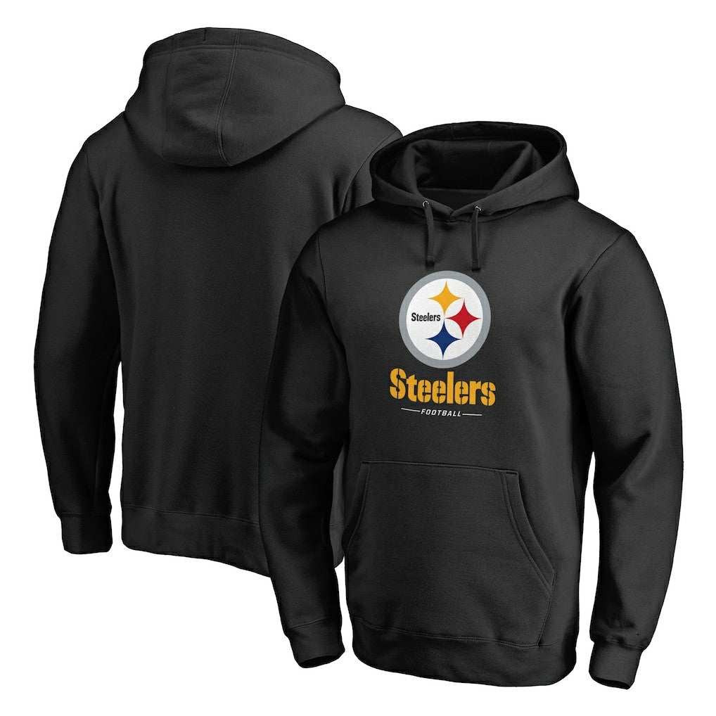 Logo Team Lockup Fitted Pullover Hoodie - Pittsburgh Steelers