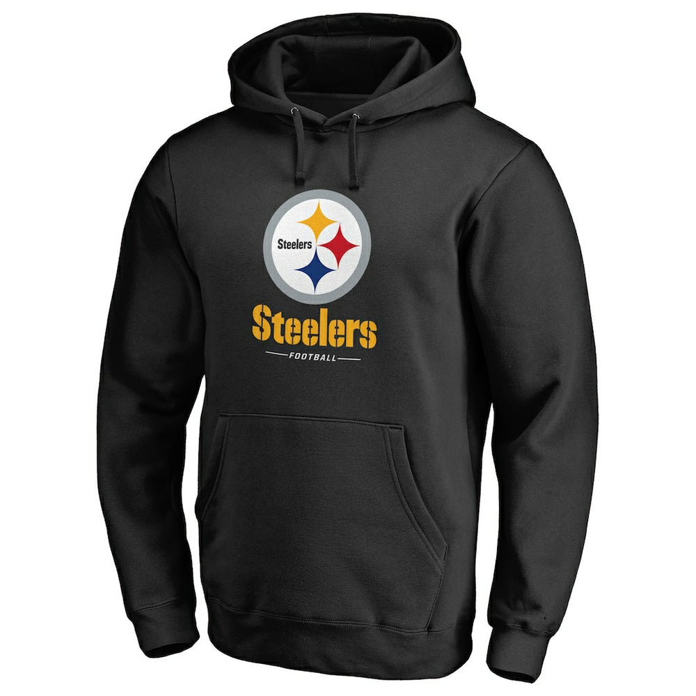 Logo Team Lockup Fitted Pullover Hoodie - Pittsburgh Steelers