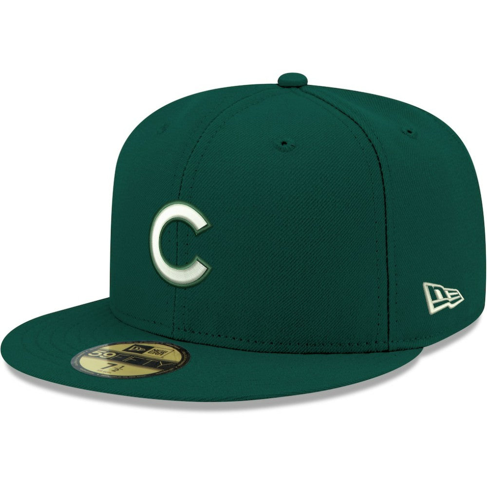 MLB Chicago Cubs New Era White Logo 59FIFTY Fitted Hat