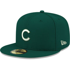 MLB Chicago Cubs New Era White Logo 59FIFTY Fitted Hat