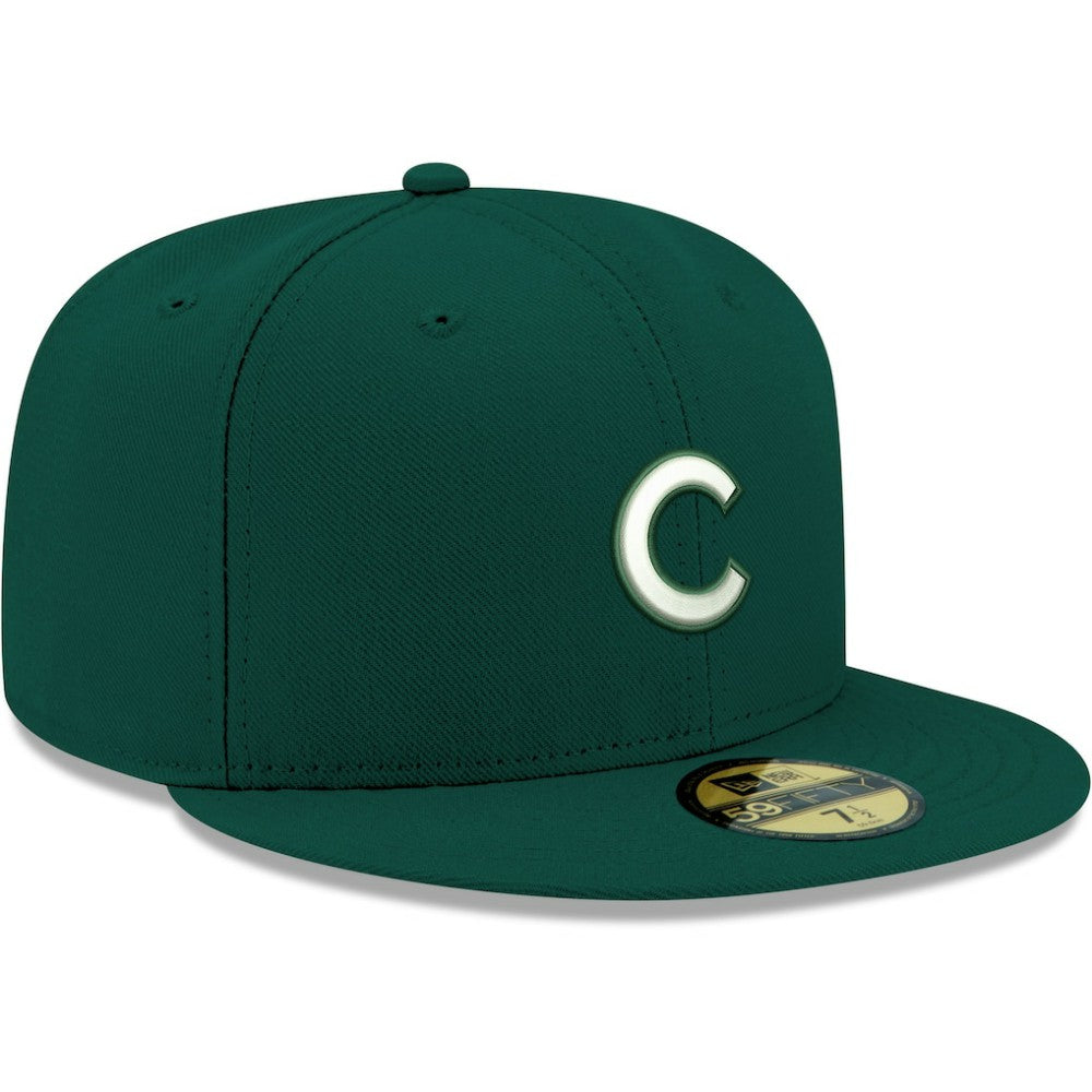 MLB Chicago Cubs New Era White Logo 59FIFTY Fitted Hat