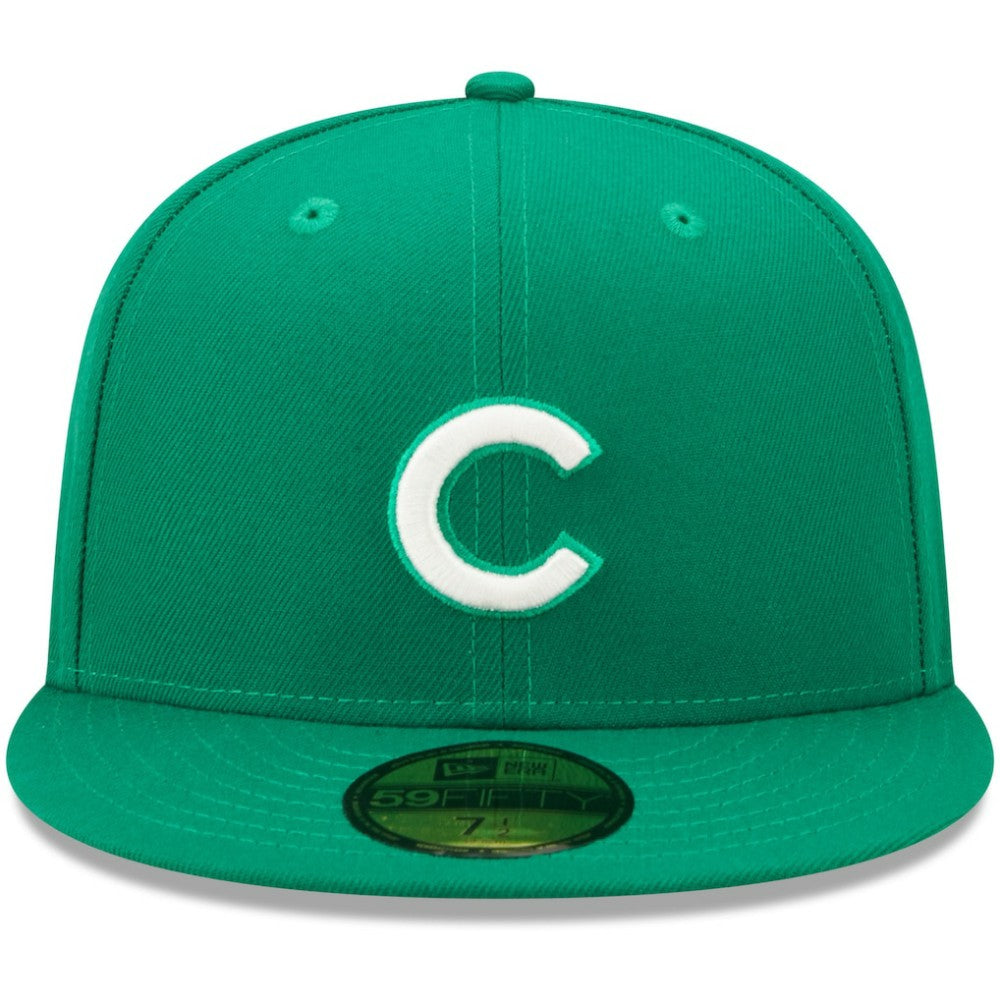 MLB Chicago Cubs New Era White Logo 59FIFTY Fitted Hat
