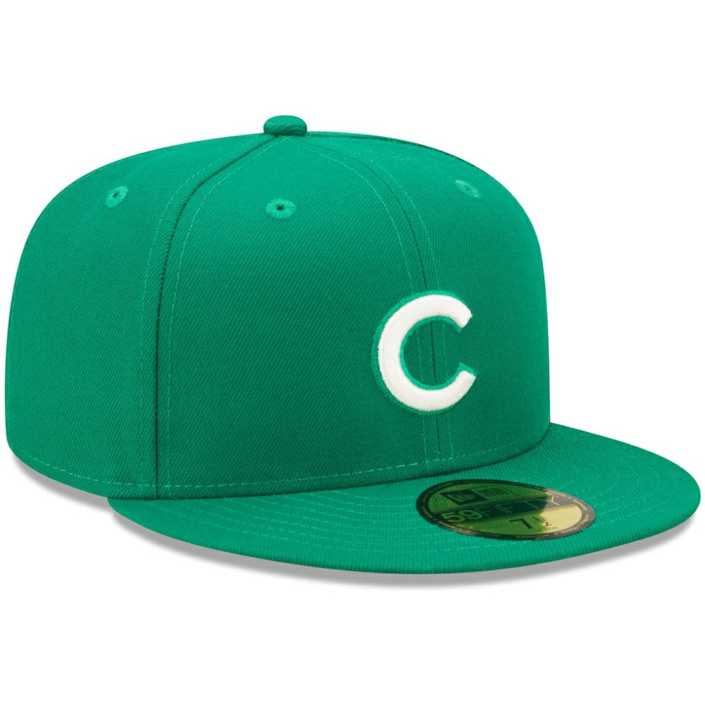 MLB Chicago Cubs New Era White Logo 59FIFTY Fitted Hat