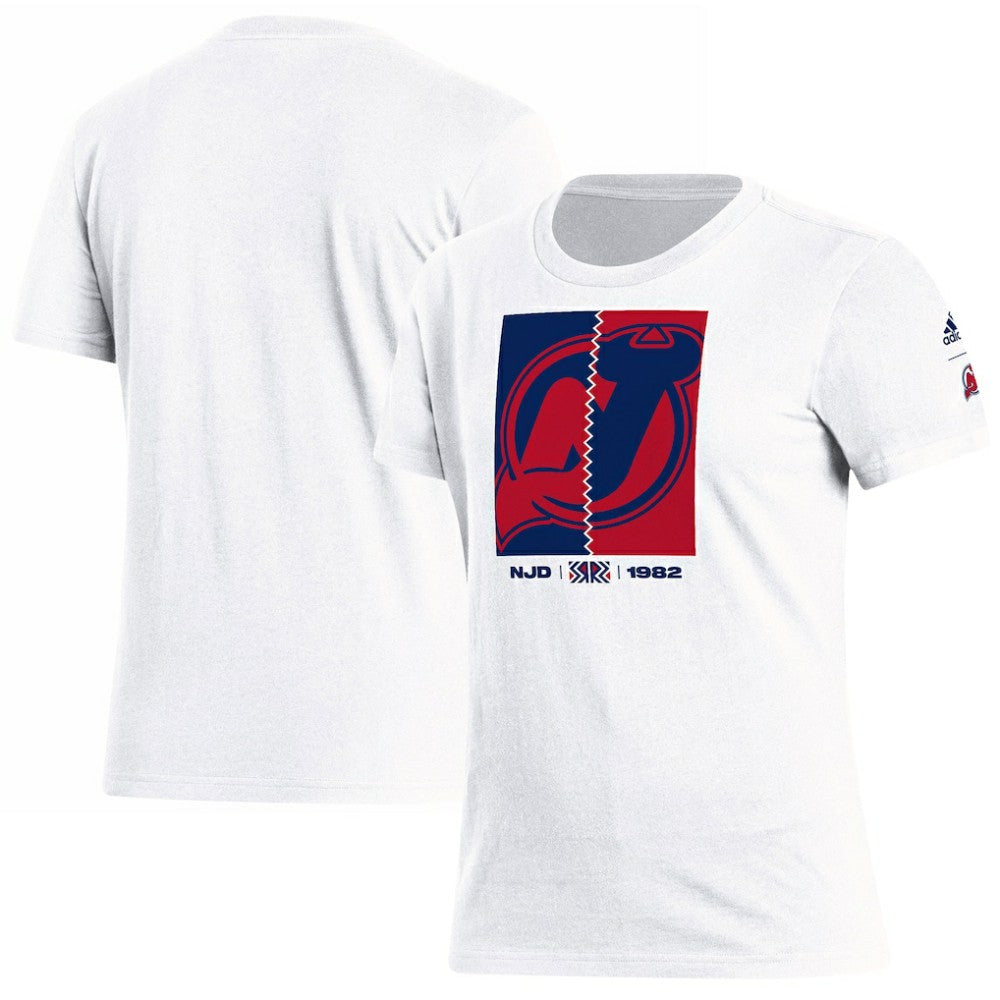 NHL White New Jersey Devils adidas Women's Reverse Retro 2.0 Playmaker T-Shirt