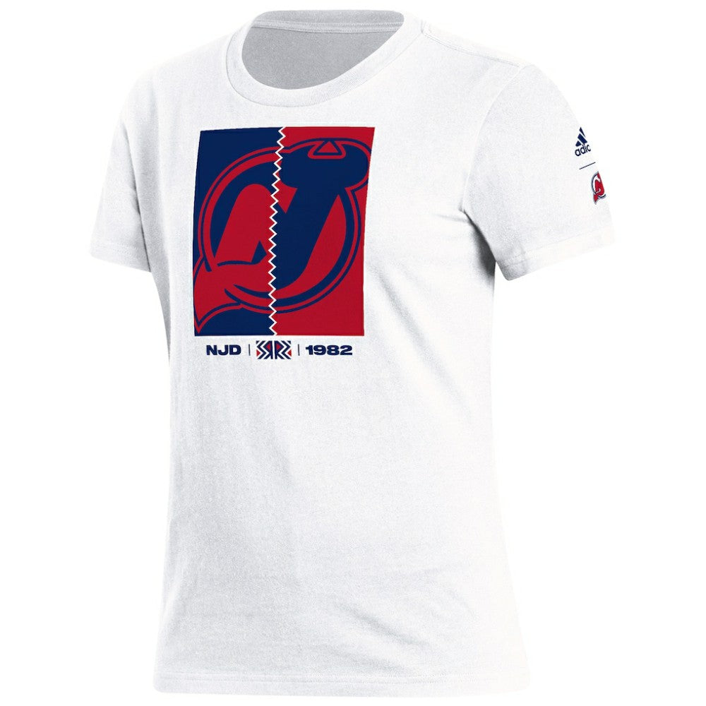 NHL White New Jersey Devils adidas Women's Reverse Retro 2.0 Playmaker T-Shirt