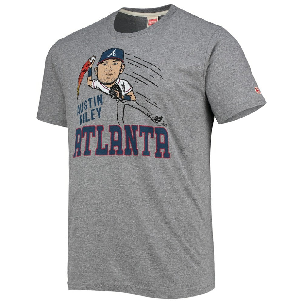 MLB Austin Riley Atlanta Braves Homage Caricature Tri-Blend T-Shirt